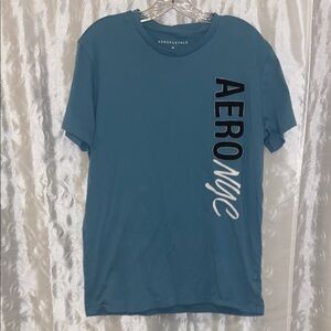 Aeropostale Blue Short Sleeve Tee with Aero NYC Design Men’s Size Medium 🔥 C2
